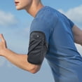 thumbnail image 4 of Hukapapa PU bolsa de ejercicios para exteriores brazo unisex con brazo bolsa de muñeca equipo para correr divertido negro, 4 of 5