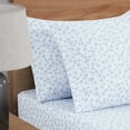 thumbnail image 6 of Mainstays Super Soft Brushed Microfiber Pillowcase Set, Light Blue Leaves, Standard/Queen, 2 Piece, 6 of 7