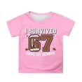 thumbnail image 1 of Rhuody T-Shirts pour Garçon Blouse à Col Rond T-Shirt à Manches Courtes Rentrée des Classes Hauts à Imprimés de Chiffres de Dessin Animé Combinaison Confortable Rose 6-7 Ans, 1 of 4