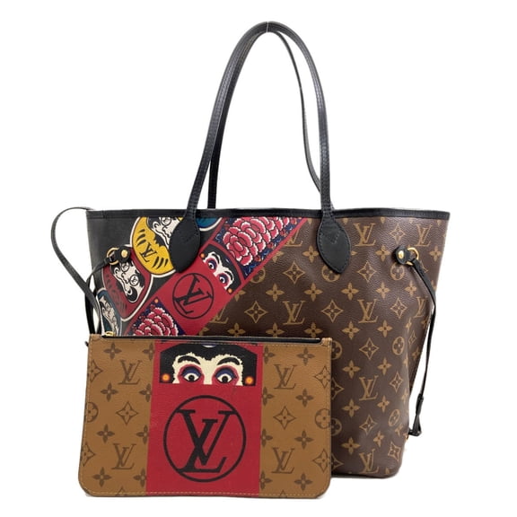 Pre-Owned Louis Vuitton M43499 Neverfull MM Kansai Yamamoto Collaboration Daruma Kabuki Tote...