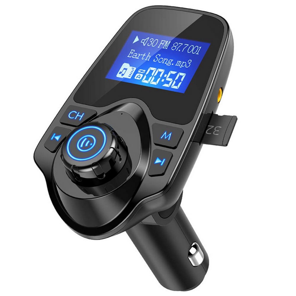 Xelparuc Bluetooth FM Transmitter for Car, Wireless Bluetooth Car Adapter with Hand-Free Calling and 1.44" LCD Display, Music Player Support TF Card USB Flash Drive AUX