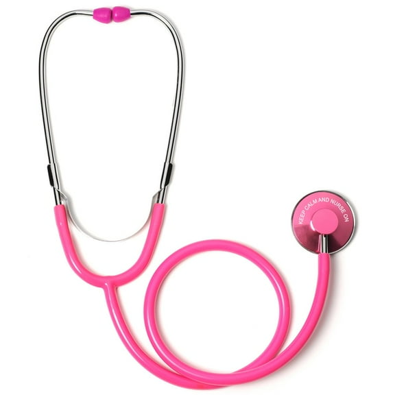 Keep Calm and Nurse On Single Head Stethoscope (Hot Pink)