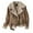 A01 Coffee, variant on Women's Faux Shearing Moto Jacket Thick Lined Parka Winter Shearling Coat Leather Jacket Coffee S