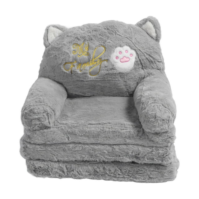 <p>Kids Couch, Grey Cloth And PP Cotton Toddler Chair Multifunctional Cute Cartoon Cat For Napping</p>