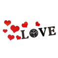 thumbnail image 4 of Reloj de pared con forma de corazón de amor, adhesivo decorativo para pared, arte creativo y silencioso para el hogar. Negro y rojo, 4 of 9