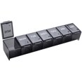 thumbnail image 2 of Organizador de pastillas semanal (7 días), planificador de vitaminas y caja de medicamentos, compartimentos grandes, negro, 2 of 5