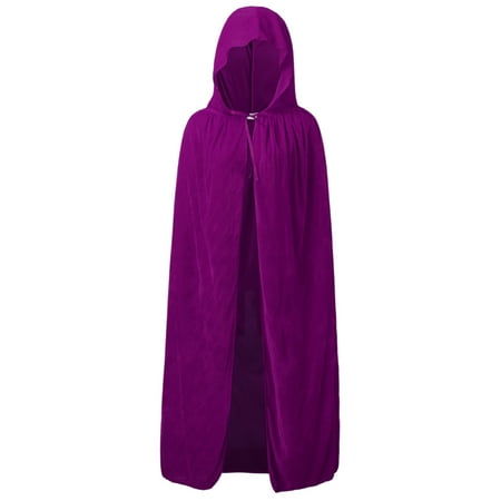 

nsendm Men s Hooded Women s Capes And Long Couples Jacket Cloak Corset plus Size Shirt Purple Large