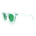 thumbnail image 6 of Cute Retro Super Thick Bevel Horn Rim Round Nerdy Hipster Sunglasses Green Clear - Green, 6 of 8