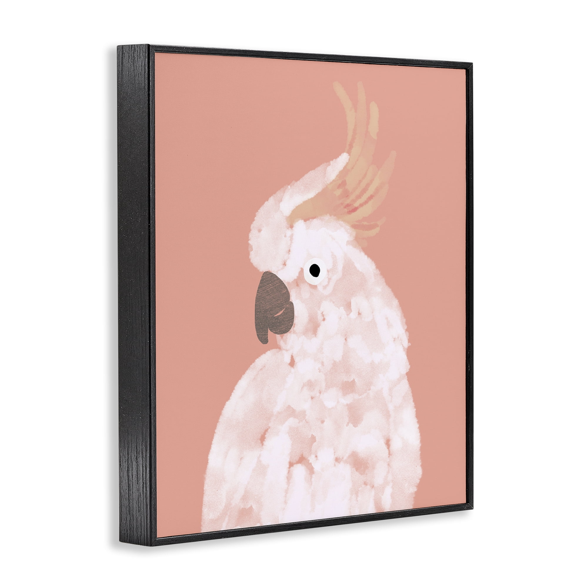 Stupell Industries Cockatiel on Pink Animals & Insects Painting Black Framed Art Print Wall Art, 16 x 20
