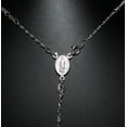 thumbnail image 2 of 925 Sterling Silver Diamond Cut Italian 4mm Rosary Beads Chain with Cross Necklace 22" Rosario, 2 of 11