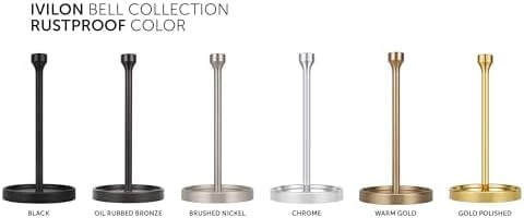 Countertop Paper Towel Holder - Modern Bell End Minimalist Design - Color Brushed Nickel