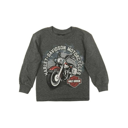 - Harley-Davidson Little Boy's Biker Sidekick Long Sleeve Shirt, Charcoal (5), Harley Davidson