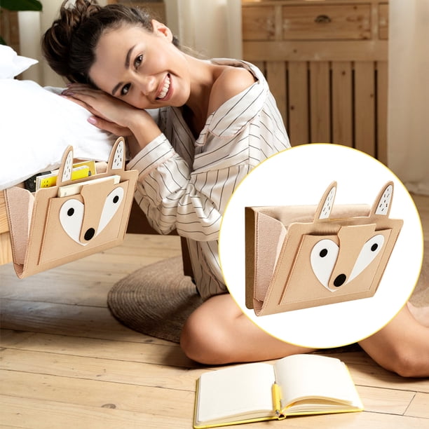 Colchón Bolsa de Almacenamiento Bosque Gráfico Junto a la Cama Caddy Organizador, Colgando Cabecera de Cama para Portátil Tableta Teléfono Libros Remotos, Grandes Bolsas de Almacenamiento Poliéster Ba