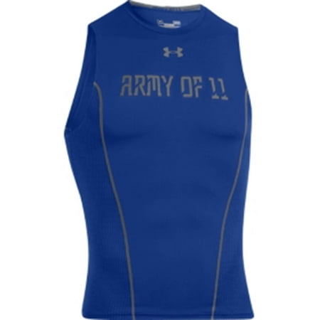 Under Armour Men's Army of 11 Football Sleeveless Compression Shirt, Blue, Small