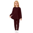 thumbnail image 3 of WENXIAOO Ensemble de Pyjamas pour Filles 2 Pcs Robe à Manches Longues avec Pantalon Ensemble de Pyjamas Classiques pour Fillettes 5-6 Ans, 3 of 6