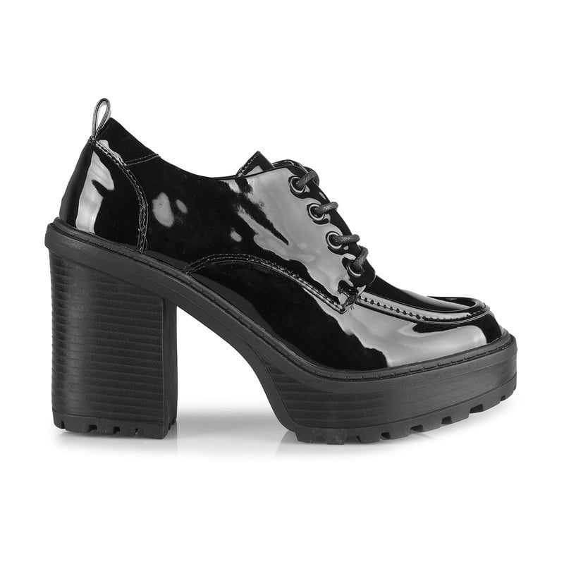 Women's Sleek & Stylish Platform Lugsole Lace-Up Heeled Loafer