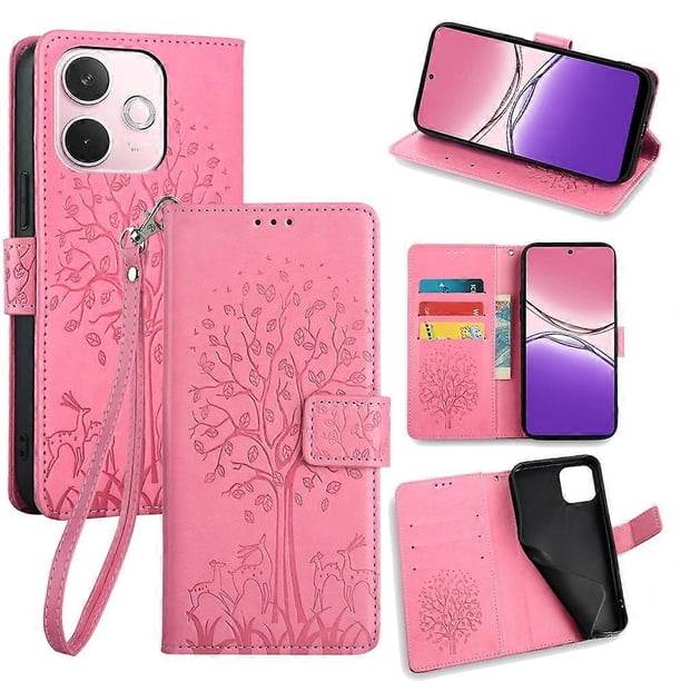 For Oppo A5 Pro 4G (Global) 5G (Global) A5 Energy 5G (China) Case PU Leather Wallet Phone Cover Tree