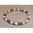 thumbnail image 3 of Natural Moldavite, Rose Quartz  Amethyst 4mm Stretch Bracelet., 3 of 8