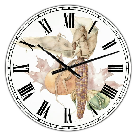 Designart Oversized Multicolor Analog Round Farmhouse Modern Wall Clocks, CLM25188-C23