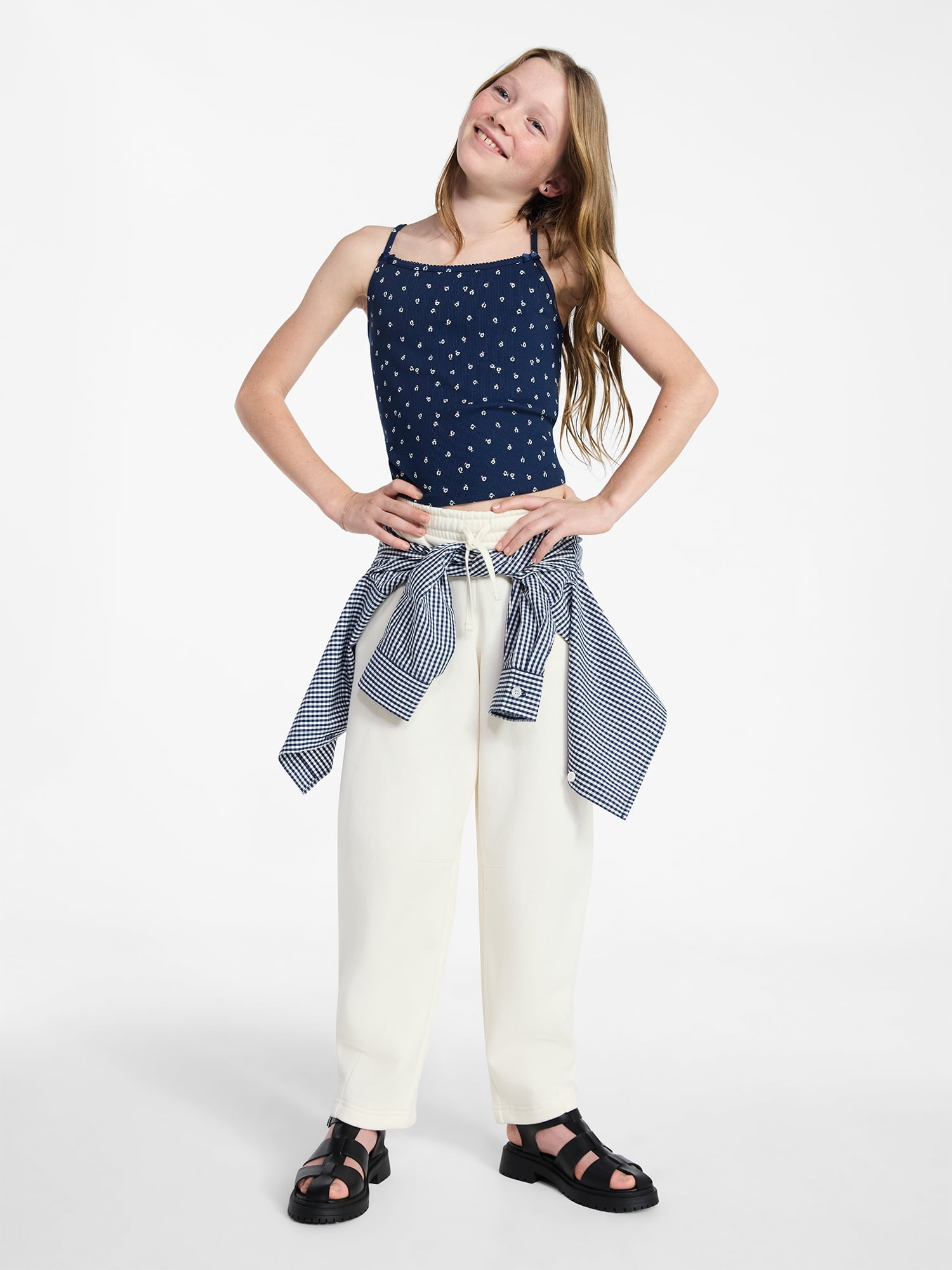 Weekend Academy Girls Fleece Barrel Pants, Sizes 4-18