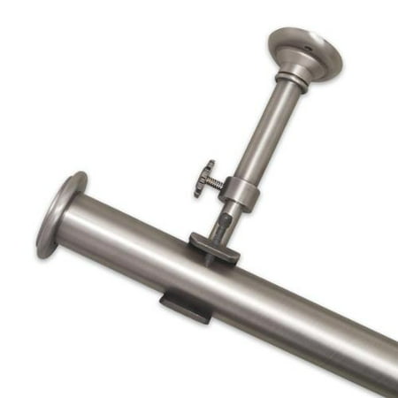 Nickel Optima End Cap Curtain Rod Set 144 To 240 Inch Nickel Optima End Cap Curtain Rod Set 144 To 240 Inch