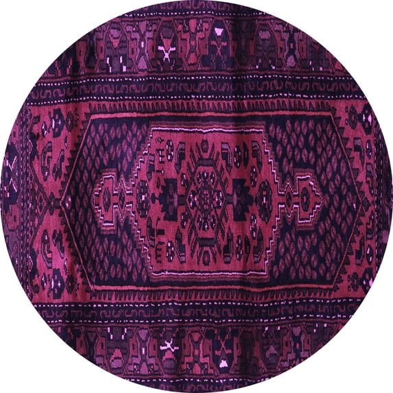 Ahgly Company Indoor Round Persian Purple Traditional Area Rugs, 4' Round