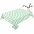 thumbnail image 2 of Green White Stripe Table Cloth Waterproof Tablecloths, Modern Minimalist Geometric Striped Tablecloth Dining Table Cover for Kitchen Party Tabletop Outdoor, Rectangle Tablecloth 60x84 Inch, 2 of 9