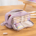 thumbnail image 4 of Trousse à Crayons en Polyester Durable avec Poignée Supérieure, Grande Capacité, Compartiments à Double Fermeture Éclair et 4 Poches en Maille, Rangement Spacieux pour Stylos, Marqueurs, Téléphones, Règles - Organisateur de Papeterie Léger pour, 4 of 6