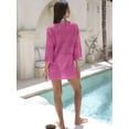thumbnail image 5 of ANRABESS Crochet Bathing Suit Cover Up for Women Summer Dresses 3/4 Sleeve Beach Cover Ups for Swimwear Hollow Out Bikini Swimsuit Coverups 2026 Vacation Outfits Hot Pink L, 5 of 12