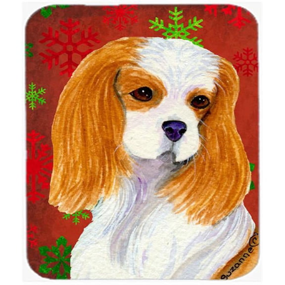 Cavalier Spaniel Snowflakes Christmas Mouse Pad, Hot Pad or Trivet