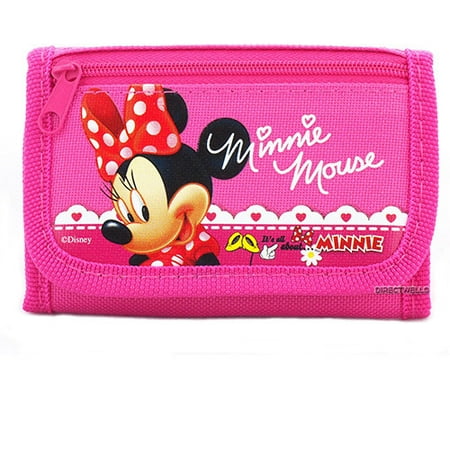 Disney - Minnie Mouse Character Hot Pink Trifold Wallet - 0