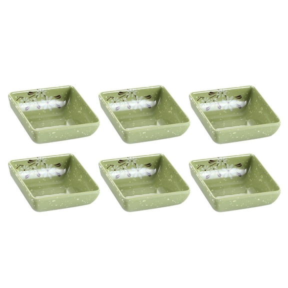 LEORX Green Synthetic Sauce Dishes for Home Use with Delicate Design and Wide Applications 6 Pieces