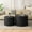 Black, variant on Nesting Coffee Table Set with Honeycomb Design, Modern Round Coffee Table, Drum Circle Coffee Table for Living Room, Bedroom, Beige(Set of 2)
