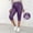 Purples, variant on Women's Mid-Rise Slim Fit Capri Stretch Faux Denim Pants High Waisted Faux Pockets