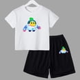 thumbnail image 5 of Conjuntos deportivos de verano para niños, camisetas de manga corta y pantalones de lucha de anime, conjuntos para niños y niñas de 3 a 13 años, 5 of 5