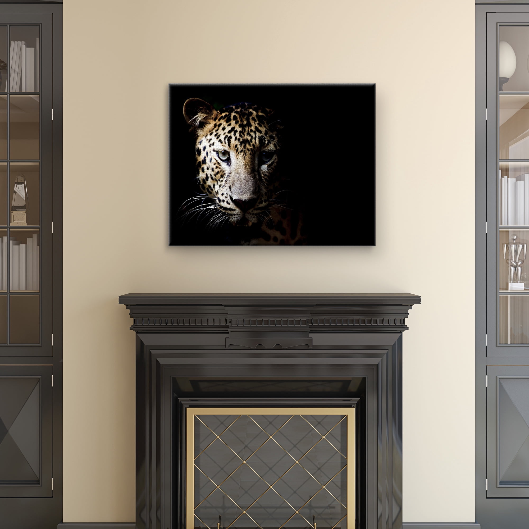 Masterpiece Art Gallery In the Shadows Leopard By Belle Maison Canvas Art Print 22" x 28"