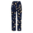 thumbnail image 5 of DHFJKG Women Linen Capri Pants Leopard Printed Summer Lightweight Loose Fit Casual Drawstring Beach Pants Versatile Trousers, 5 of 5