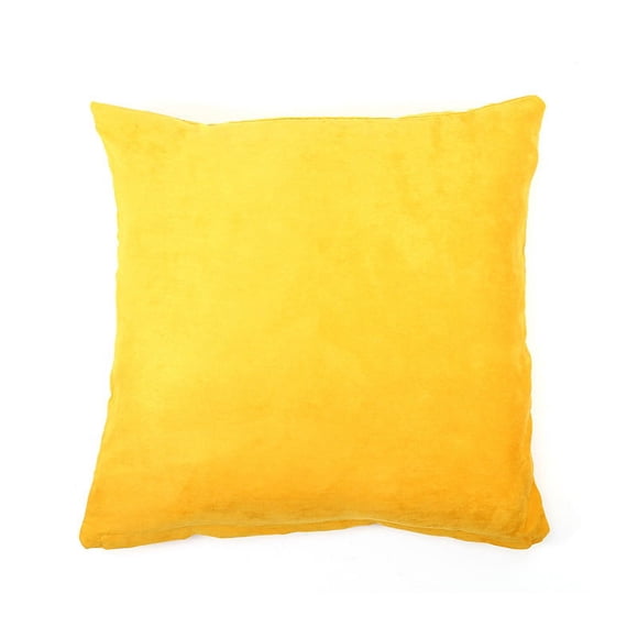 HURRISE Solid Velvet Throw Pillow Cover Decorative Square Covers for Sofa Bedroom Car,Yellow