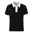 thumbnail image 3 of Sngxgn Men's Short Sleeve Cotton Stretch Polo Shirt(Black,M), 3 of 3