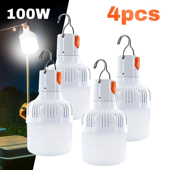 4Pcs Rechargeable USB LED Bulbs, Emergency Portable Lighting For Stage Lighting, Suitable for Camping, Bedrooms, Gartens, and Outdoor Use
