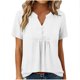 thumbnail image 1 of Tops de Manga Corta para las Mujeres Loose Fit V Cuello Botón Blusa Casual Ligero Verano, 1 of 9