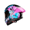 thumbnail image 4 of Casco Abatible De Moto Kov Stark Cyber Nova Rosa Azul Dot, 4 of 5