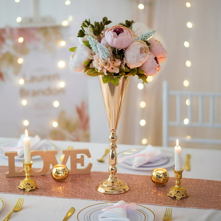 10pcs)Gold Metal Tall Wedding gold Centerpieces For Wedding Table