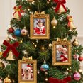 thumbnail image 5 of Christmas Photo Ornament,Picture Frame Cedar Decoration Bow Top Design Hanging Keepsake for Christmas Tree Mantel Home Decor, 5 of 6