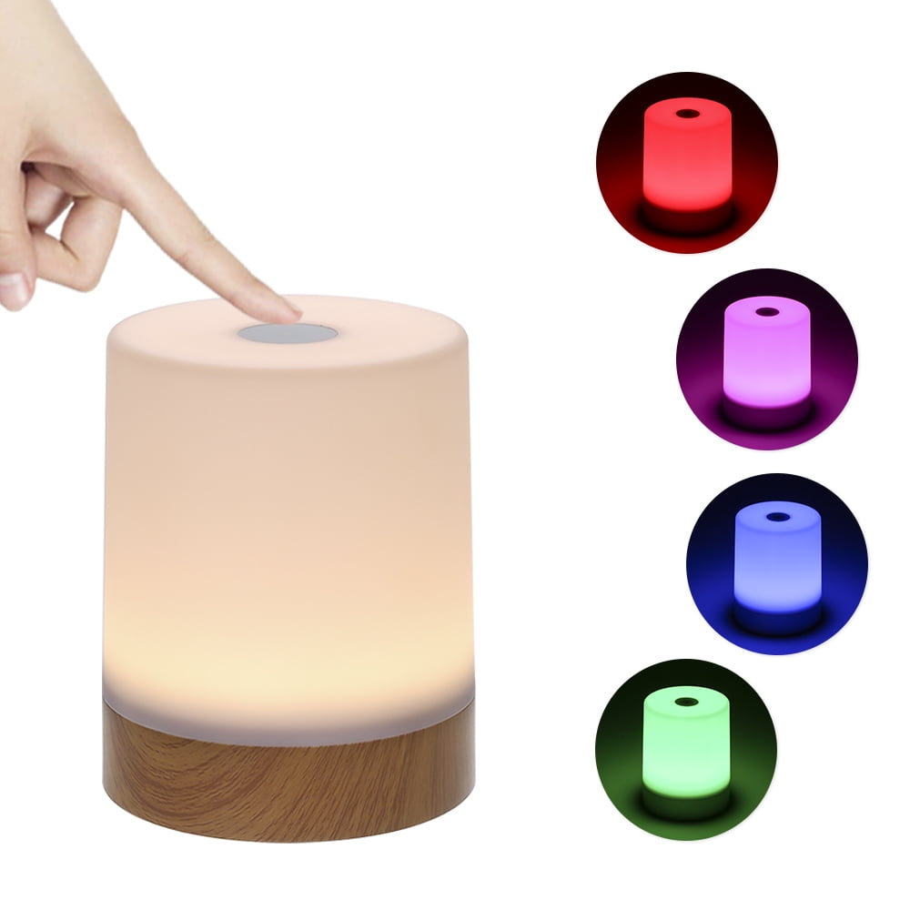 Portable Sensor Remote Control Bedside Lamps with Quick Rechargeable USB Dimmable Warm White Light 13 Colors RGB Table Lamp for Bedroom Living Room Office Bedside Table Lamp Night Lights For Bedroom 