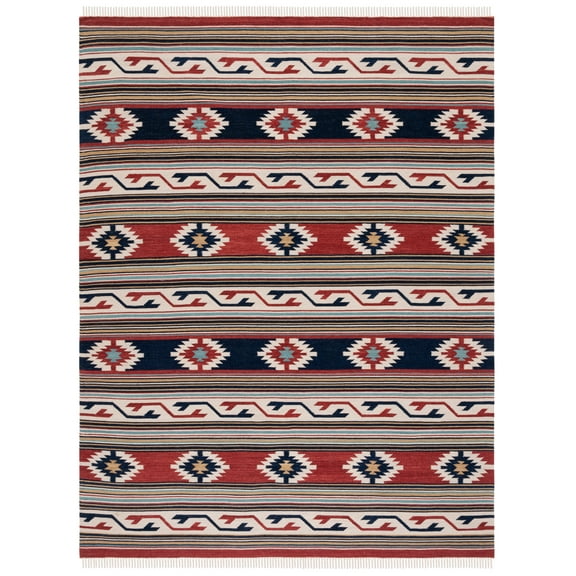 SAFAVIEH Kilim Kader Tribal Area Rug, Ivory/Rust, 8' x 10'