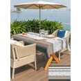 thumbnail image 4 of Outdoor Tablecloth with Umbrella Hole and Zipper, Brown Geometric Rectangle Table Cloth 54x80 Inch Waterproof Tablecloth, Stripes Boho Spring Flowers Pastoral Country Picnic Table Cover for Patio, 4 of 7