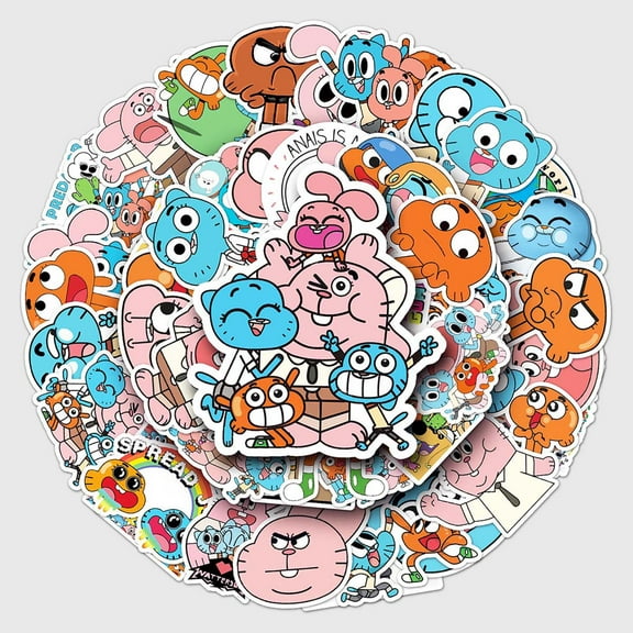 200Pcs The Amazing World of G-umball Stickers Waterproof Vinyl for Laptop, Skateboard, Luggage Bottles Decor