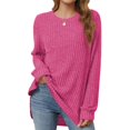 thumbnail image 1 of Blusa Informal con Cuello Redondo y Ligera para Mujer, Color Rojo Rosa L, 1 of 8