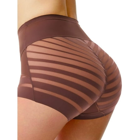 ANYFIT WEAR Tummy Control Shapewear Underwear for Women Seamless Shaping Mid Waisted Panties Slimming Stripe Lace Panty